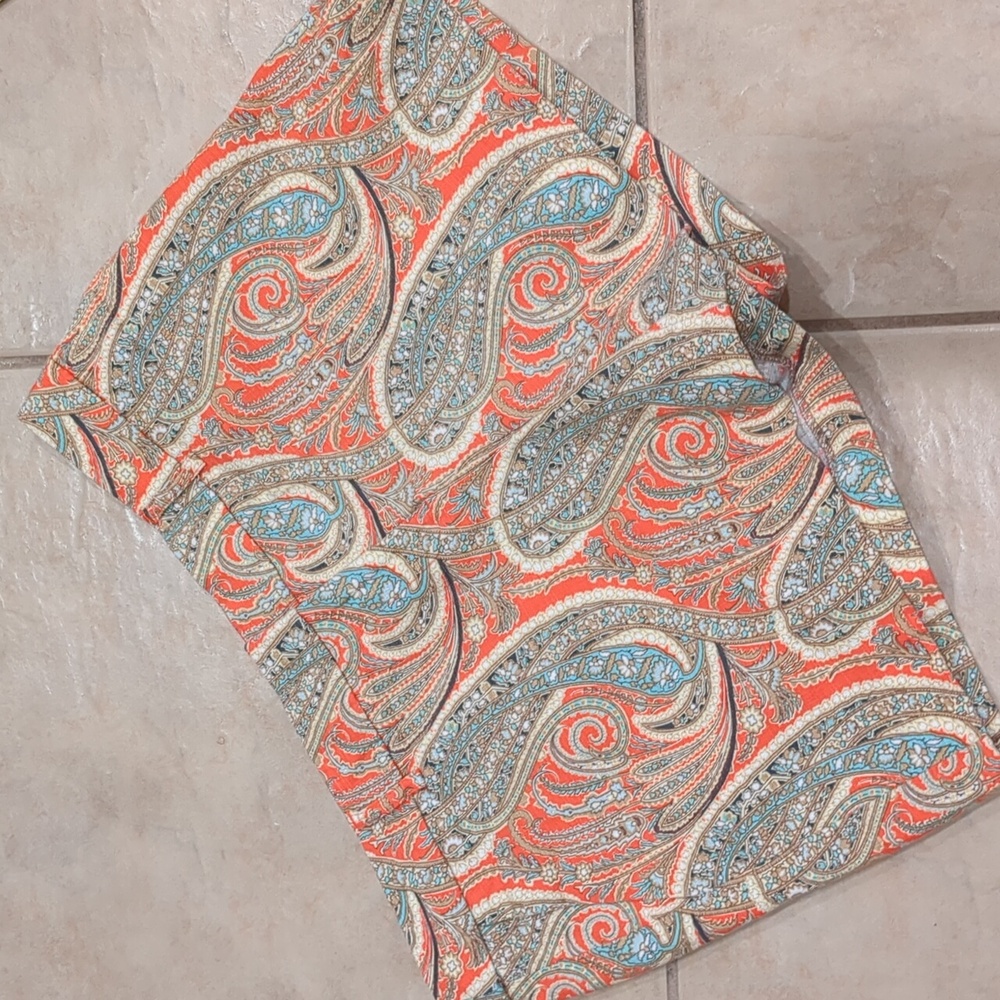 Kenar Coral Paisley Stretch Shorts